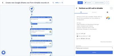 Create new Google Sheets row from Airtable records - Wrkflow