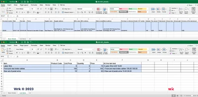 Results Excel Spreadsheet Receipt Invoice All Details