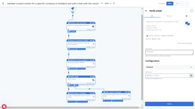 HubSpot: Email Address Validation with Task (by Company)